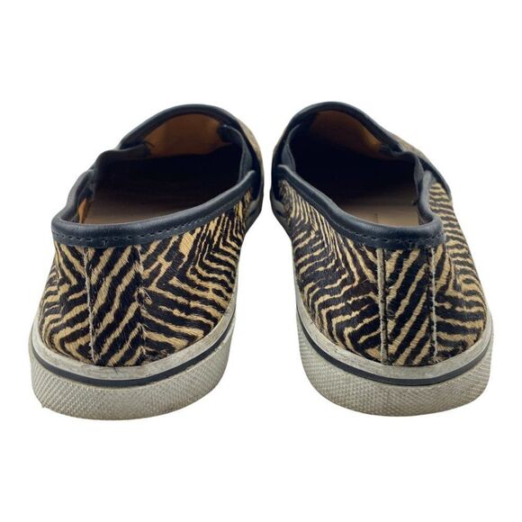 Dv dolce Vita Women's Black Brown Faux Fur Animal Print Sneakers Slip On US 6 - Picture 6 of 11